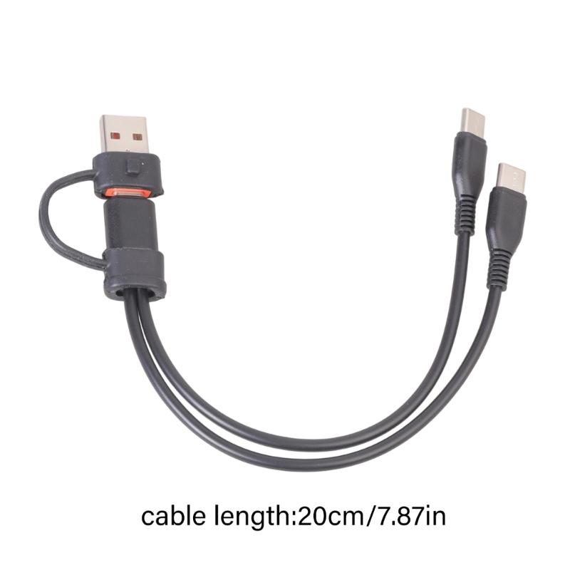 USB C Splitter 1 in 2 Out Charging USB C Data Splitter Extension Cable Type C+USB Adapter for Phone Laptop Accessories