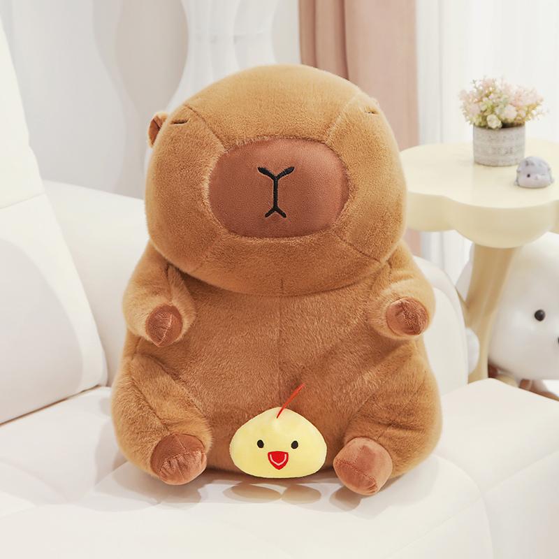 25cm Sitzendes braunes Wasserschwein Stofftier Plüschtier Gefüllte geschlossene Augen Kawaii Tier Plüschtier Peluche Geburtstagsgeschenk 25cm