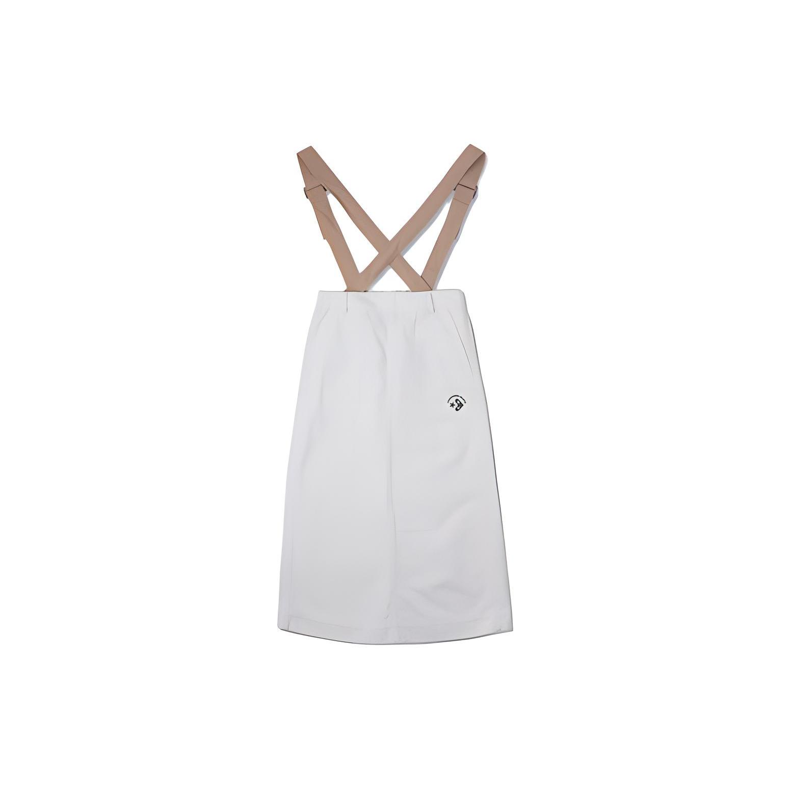 

New Converse BIB Casual Long Skirt Women s White 10026168-A01 XL