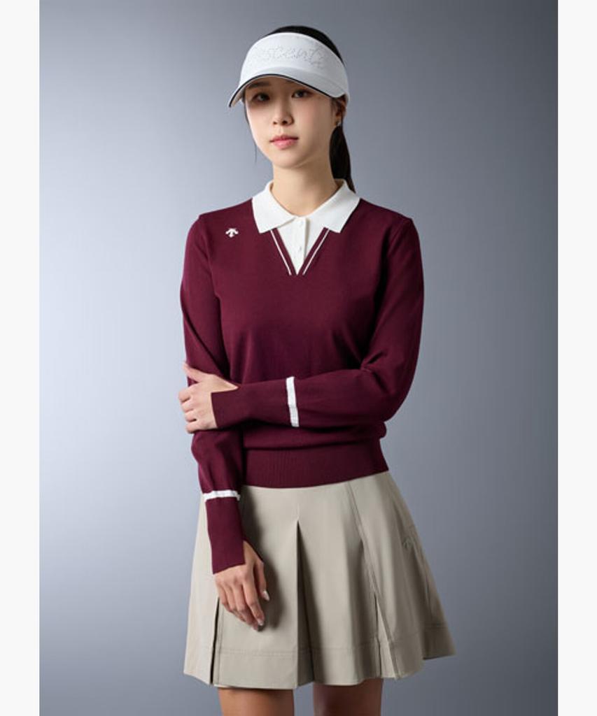 DESCENTE GOLF Women'S Collared Long Sleeve Pullover Dr12Wfkp21