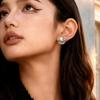 Gold-Plated Silver Zircon Pearl Stud Earrings - Chic High-End Style for Women