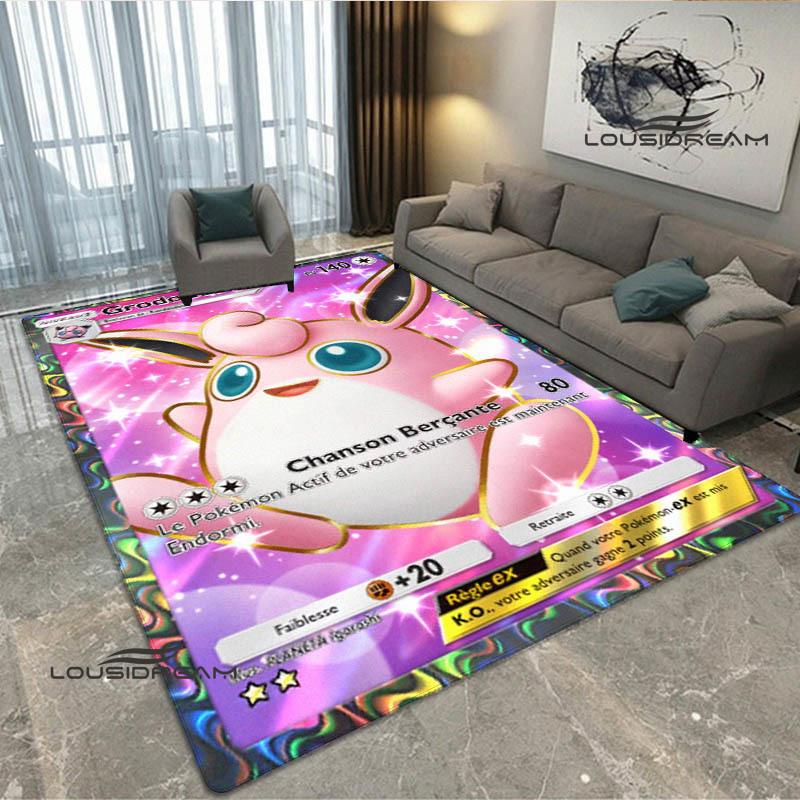 Cartoon Pokémon Trading Card Game Print carpet Non-slip carpet carpets for living room area rug Door pad anime rug birthday gift