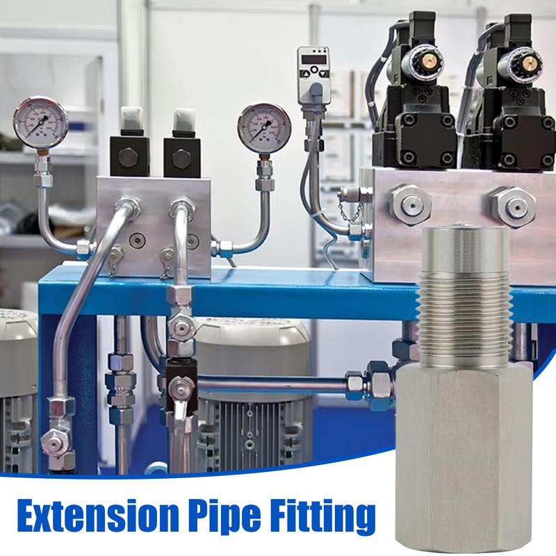 Extension Pipe Fitting Stainless Steel Tube Adapter Leak-Proof High-Temp Length 2.3 Inch Thread Size M181.5 Thread Pipe Fitting
