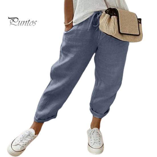 

Женские повседневные брюки, однотонные свободные длинные брюки, эластичный пояс, регулируемые брюки на шнурке с карманами XL