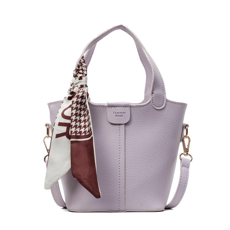 Bucket bag, women's soft leather handbag, summer new niche casual fashion shoulder messenger bag