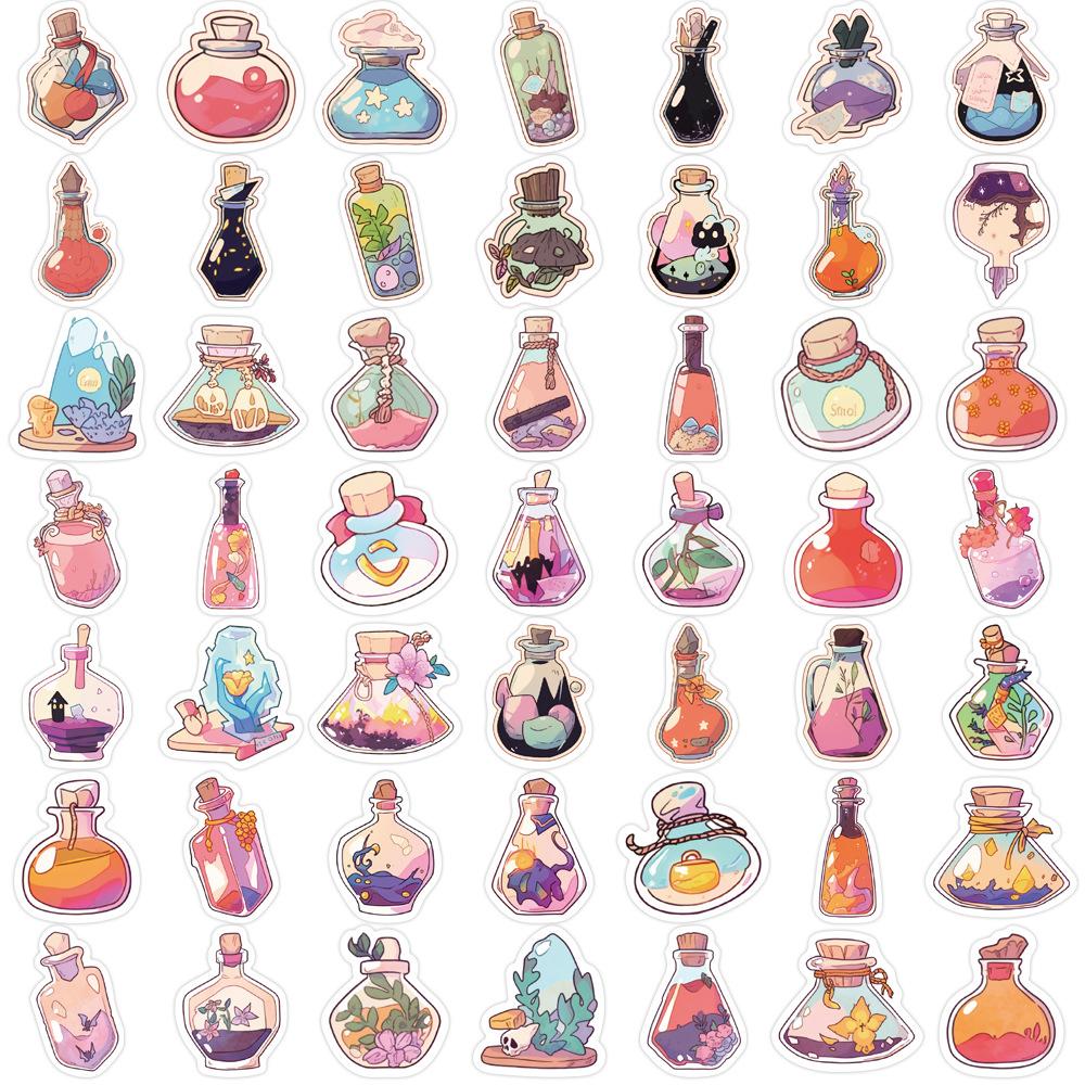100 Small Size Magic Medicine Bottle Graffiti Stickers Decorate Guitar Notebook Suitcase DIY Waterproof