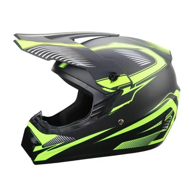 Full Face ABS Motorcycle Helmet Off-Road ATV Dirt Bike Cycling With Visor Gloves Mask - S M L XL