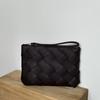 Fashion Litchi Woven Small Square Bag Casual Handheld Tote Unisex Business Commute