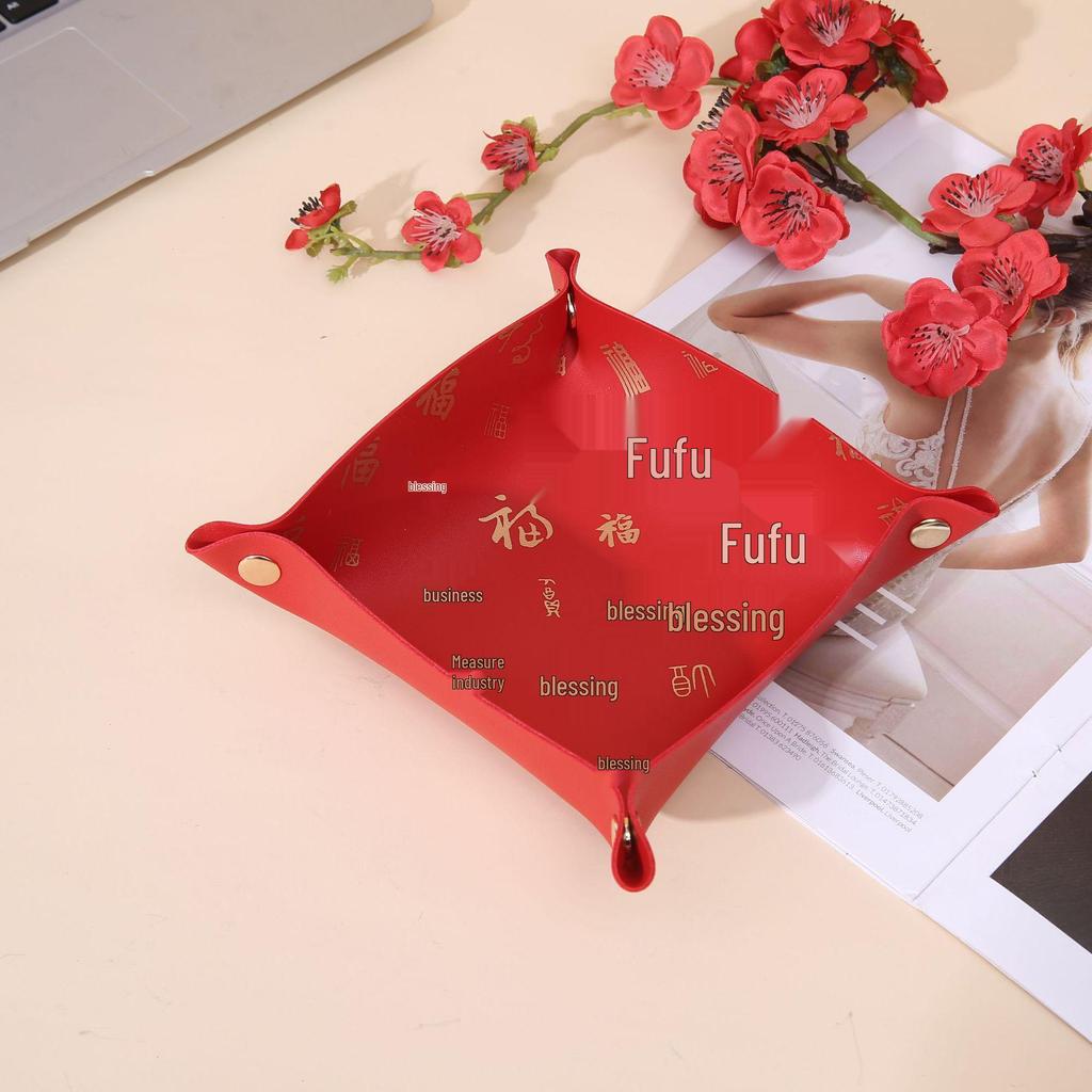 Nordic Style Leather Storage Tray for Keys, Cosmetics & Jewelry