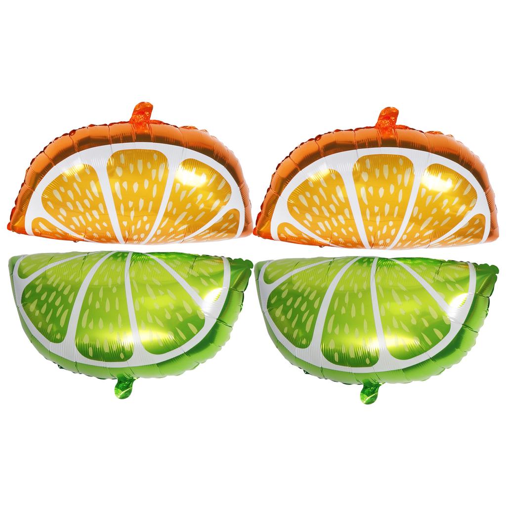 4 Pcs Decorate Lemon Orange Balloon Child Pineapple Fruit Party Aluminum Film Balloons