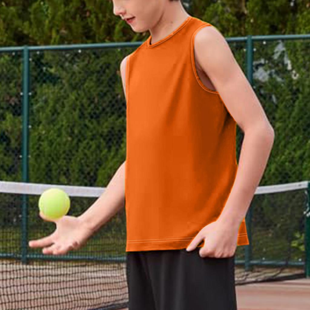 Ärmelloses Rundhals-Tanktop für Jungen Klassische Passform Jugend Basic Einfarbig Unterhemd Weiches Baumwollmaterial Bequem zu tragen