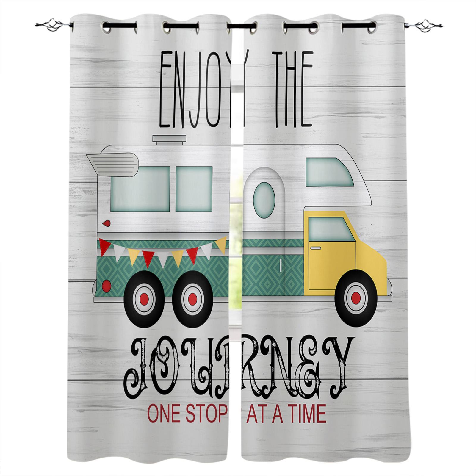 

Ретро Зеленые Под Дерево Затемняющие Шторы для Дома на Колесах для Гостиной Спальни с Принтом, Драпировки для Оформления Окна, Домашний Декор W135 x H60cm