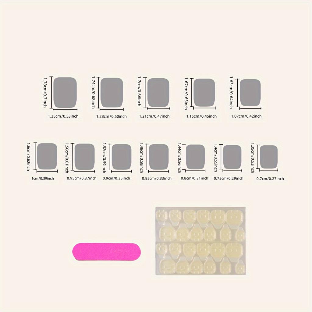 Lśniące srebrne brokatowe nakładki na paznokcie - zestaw 24 krótkich kwadratowych sztucznych paznokci z akcentami kryształków dla kobiet i dziewcząt