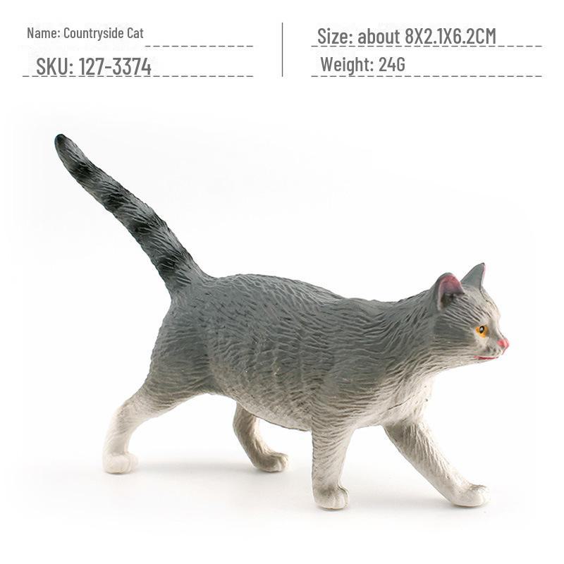 Seashell Cat Figurine: Realistic Kitten Toy Model