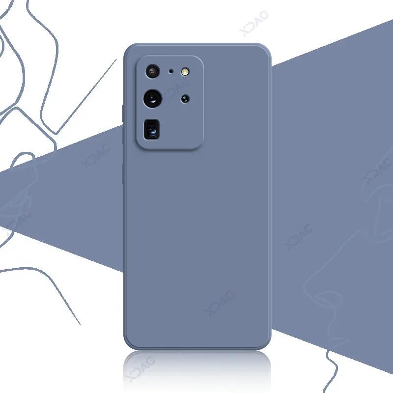 Mobile Phone Cover for Samsung Galaxy S20 FE Plus Ultra SamsungS20Ultra S20Plus 5G Soft Square Liquid Silicone Case Bag
