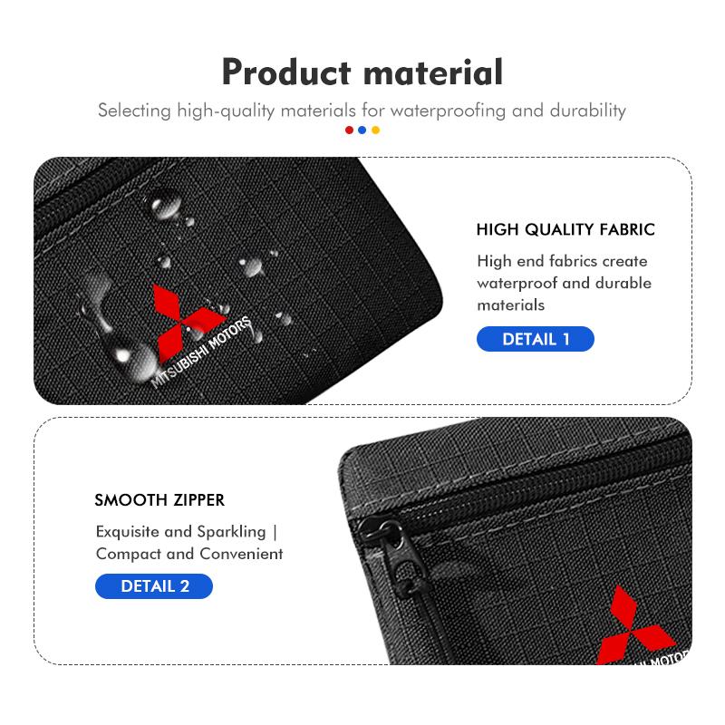 For Mitsubishi Casual Coin Purse Canvas Zipper Short Mini Wallet Outlander Lancer L200 ASX Pajero Grandis Eclipse WM1