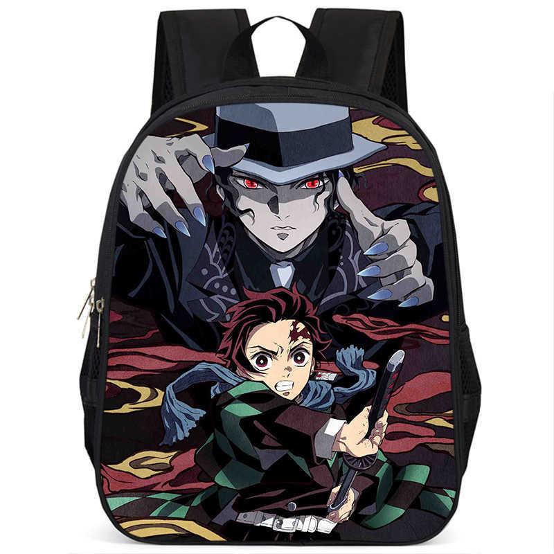 Trendy Demon Slayer Book Bag With Durable Oxford Fabric And Large Storage
