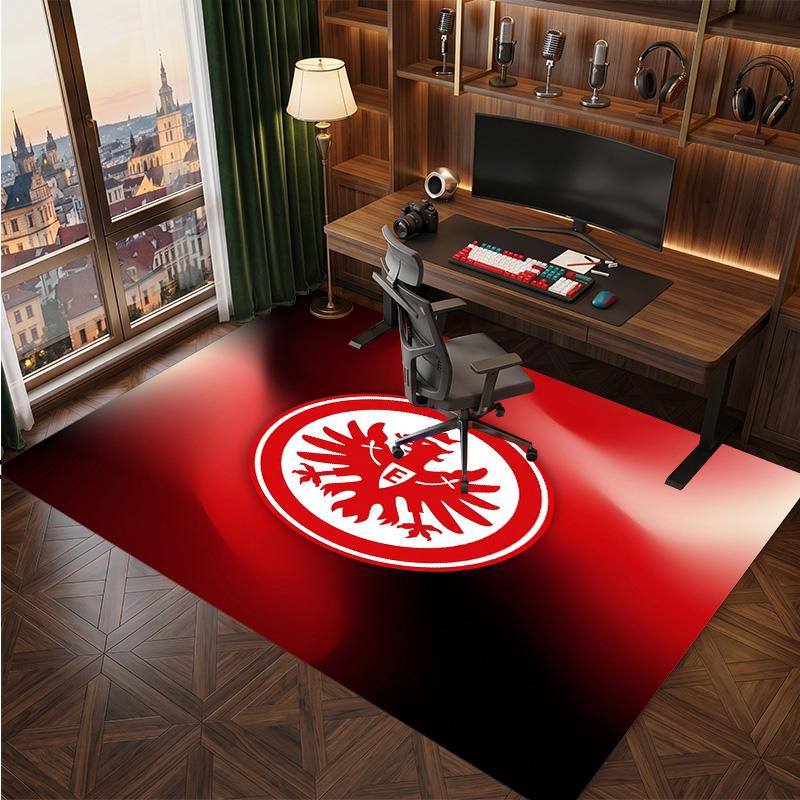 Eintracht Frankfurt Football Print Crystal Velvet Rug, Comfortable Water Absorbent Non Slip Indoor Floor Carpet