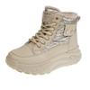 Fleece High-top Snow Boots for Women's Winter New Student Ins Korean Version of Warm Casual Platform Cotton Shoes P6011