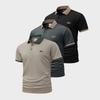 Vielseitiges 3-teiliges Set - Poloshirt mit 3-Knopf-Kragen und farblich abgesetztem Ausschnitt - feuchtigkeitsableitend - lässiges Oberteil