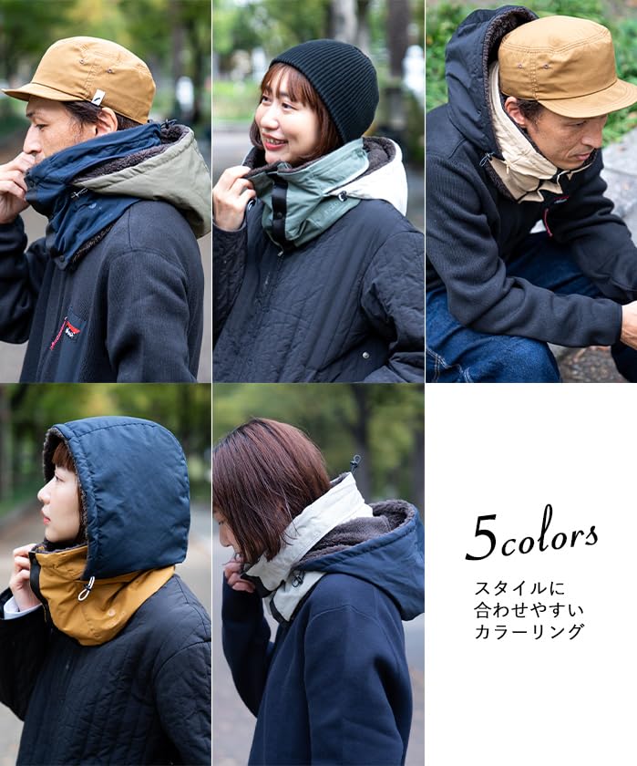 [NAKOTA] KAKURE Hood Neck Warmer Hood Neck Warmer for Men and Women Button Winter Autumn Boa Brand Popular Cotton Hooded Fluffy Snowboarding Skiing