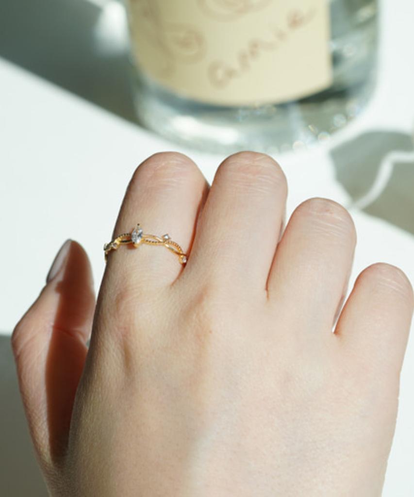 Alleun Silver 925 Layered Cubic Twist Bold Ring
