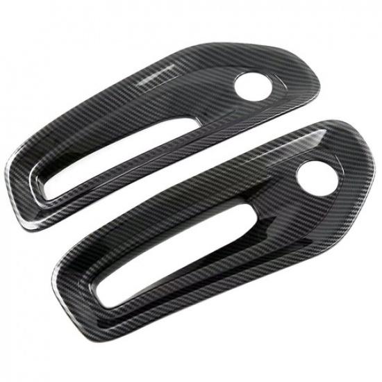 Carbon Fiber Black Front Fog Light Cover Trim For Dodge Ram 1500 TRX -