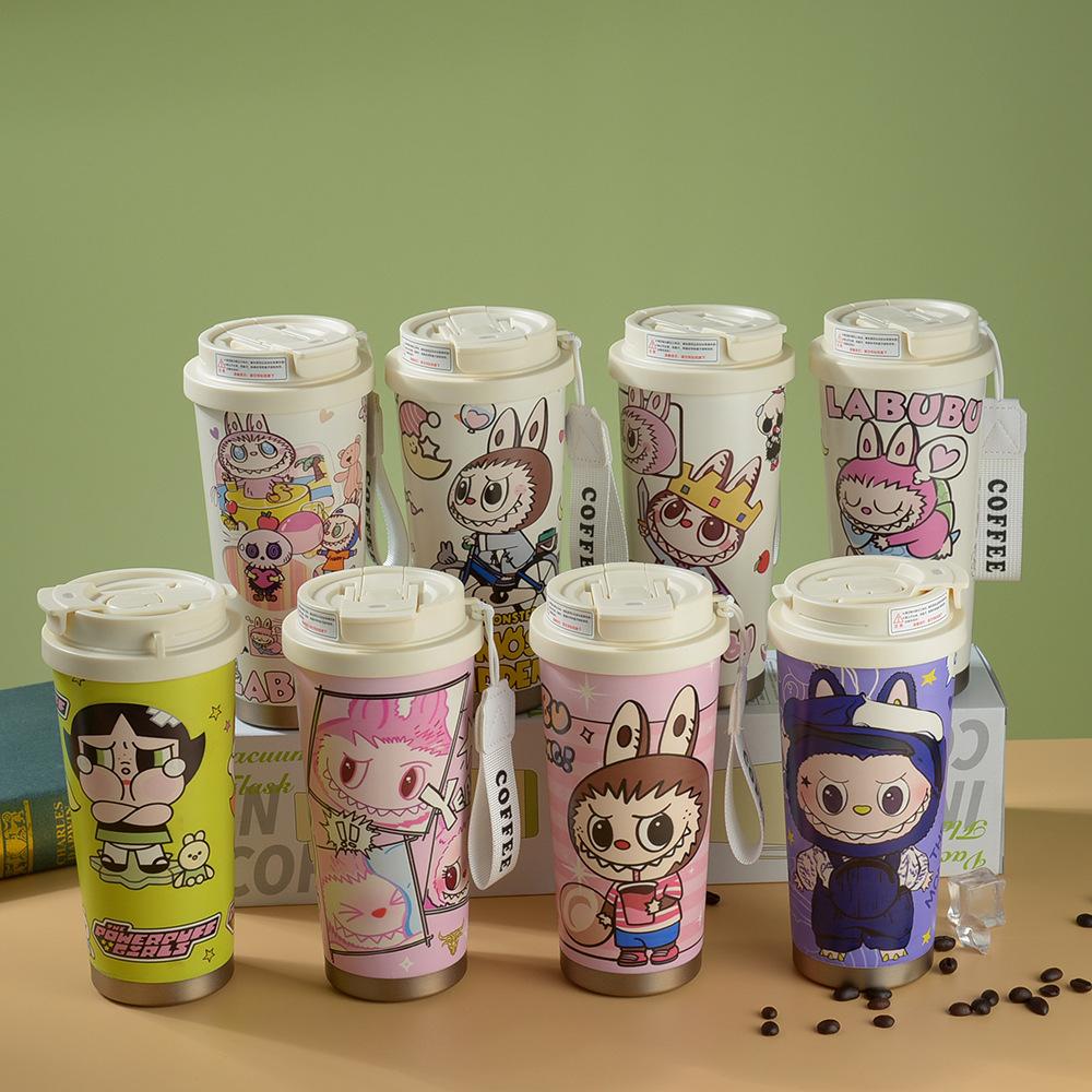 Lily of the Valley Cup Cartoon High Value Thermos Cup Cute 3D Printing Pattern Gift Double Drink Straw Cup