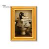 Decorative Refrigerator Magnets 1/5/6Pcs Drinking Animal Cat Magnet Vintage Wooden Frame with Fridge Home Kitchen Office Decoration Lover Gift