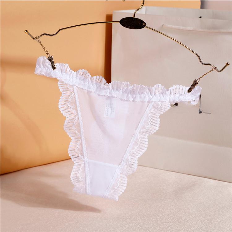 Lace Edge Transparent Low Waist Sweet Women's Thong Mesh Thin Section Breathable Sexy Ladies Panties