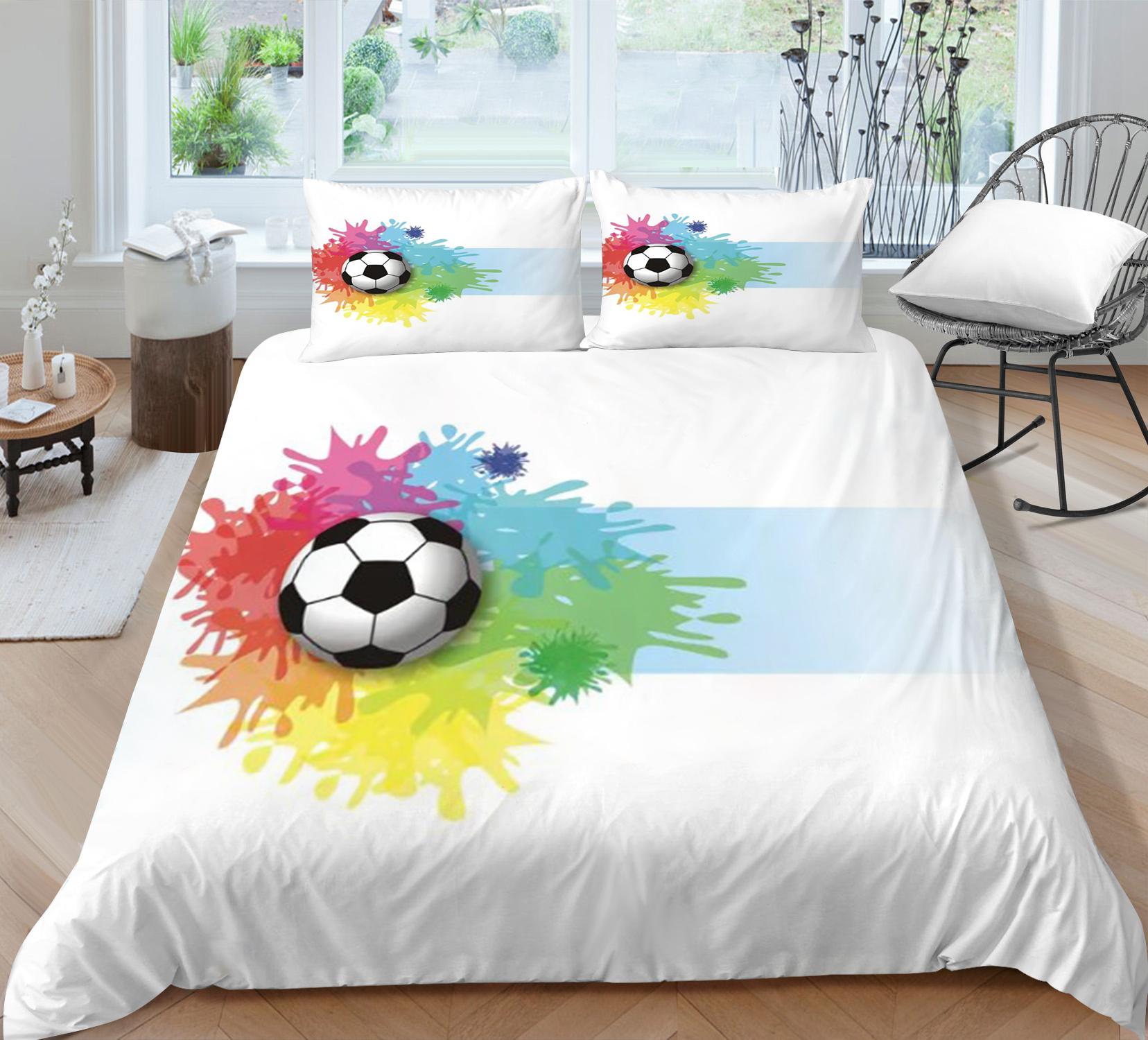 

Пододеяльник, домашнее постельное белье, 3D 3 шт., футбольный галстук-краситель, постельное белье, креативный комплект постельного белья, детские покрывала, наволочка Single 135x200cm
