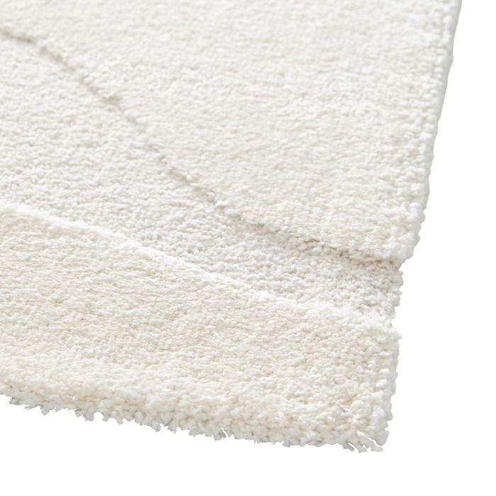 Tapis à reliefs doux à relief géométrique blanc 160x230