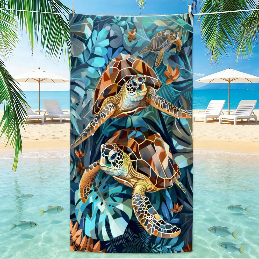 Beach Turtle Animal Printed Beach Towel, Quick Drying Absorbent Beach Towel, Outdoor Sports Swimming Beach Towel Hair Towel 50x100cm