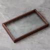 Begonia embossed glass walnut rectangular tea tray storage ornament, tea cup, fruit snack wood decorative tray large