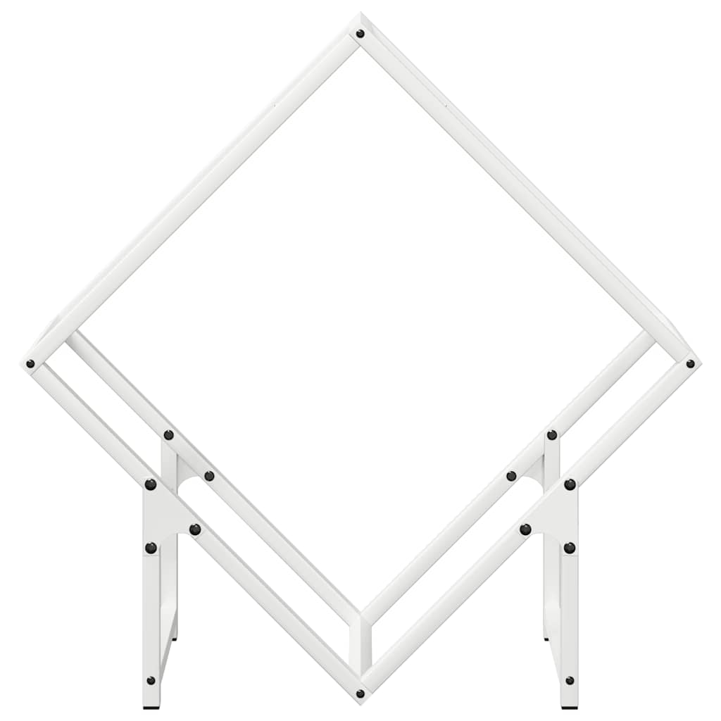 Firewood Rack White 60 x 25 x 60 cm Cold Rolled Steel