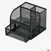Drawer Style Desk Stationery Organizer 4 Grid Pencil Storage Rack Metal Pen Holder Box  Student