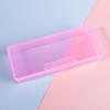 Nail Art Storage Box: Pink Transparent Plastic Organizer for False Nails, Makeup, and Tools