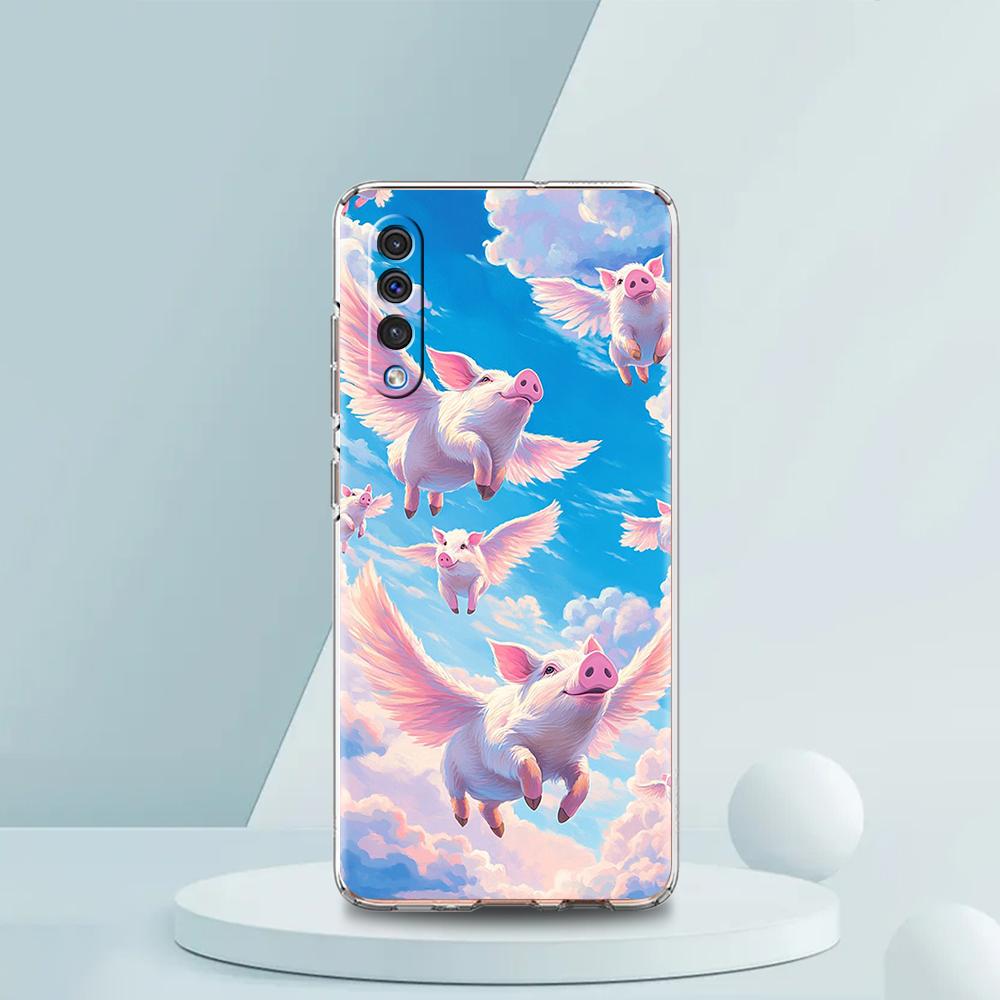 Transparent Phone Case for Samsung Galaxy A16 A14 A12 A22 A24 A42 A02 A03S A06 A20 A30 A40 Soft TPU Cover Cute Pig Pattern Capas