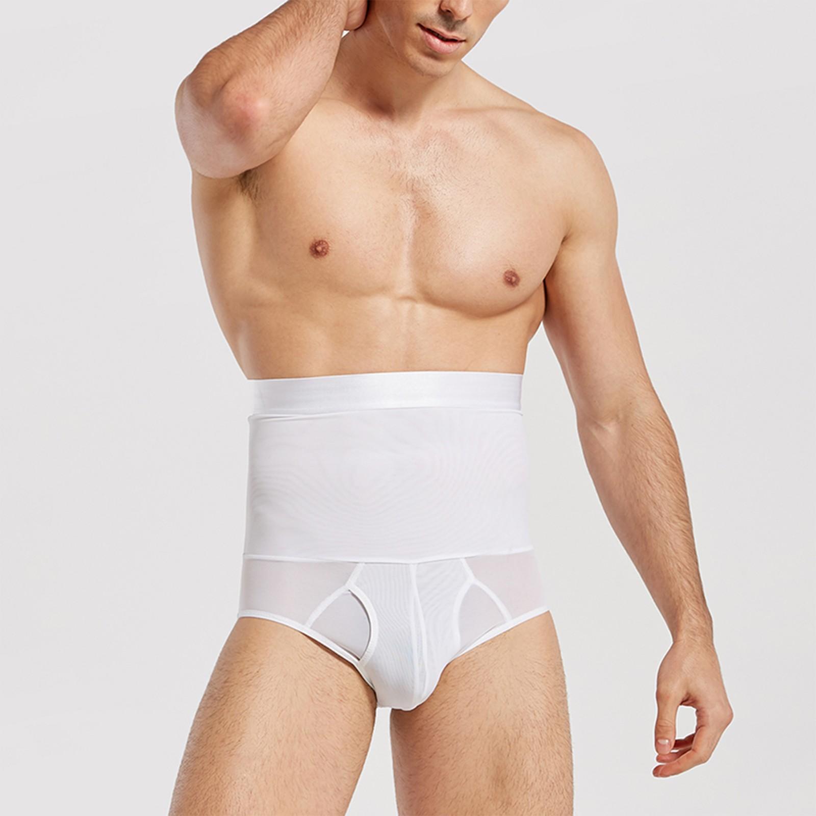 

Мужские двухслойные утягивающие шорты с поддержкой талии и утягивающими штанами XXL белый
