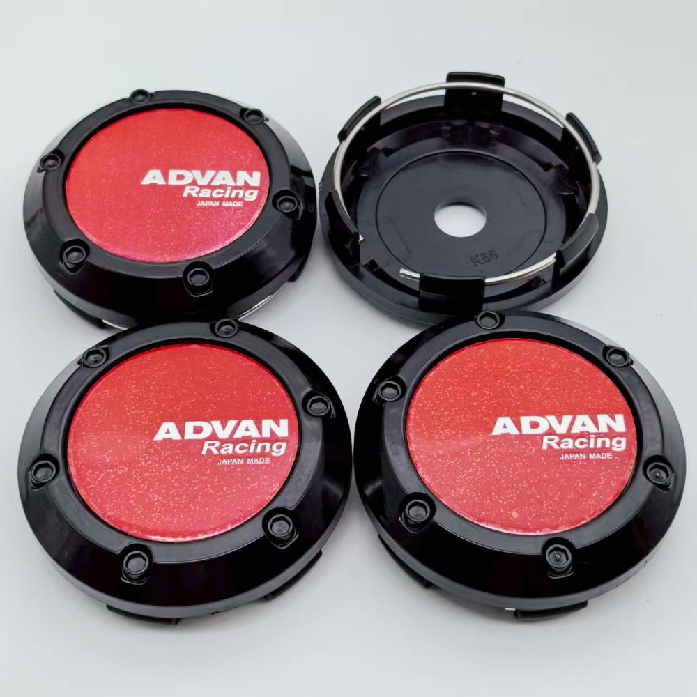 4pcs 66mm Car Wheel Center Caps With Advan Logo Emblem Badge Wheel Hubcaps Rims Hub Center Dust Cover Car Styling Accessories