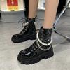 Fashion Booties Trend 2024 Black Elegant With Medium Heels Women's Ankle Boots Boot Chic Goth Pu On Offer Hot Fashion Female Short Shoes
