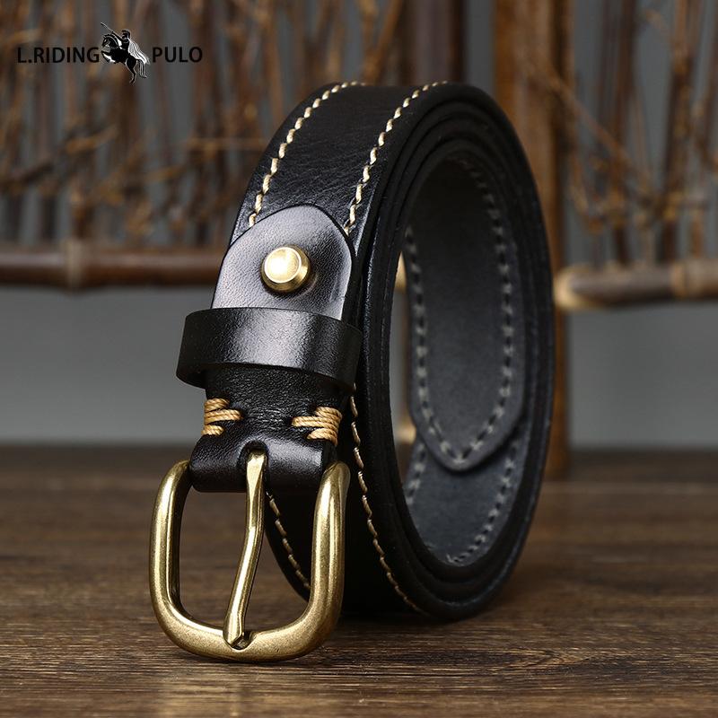 Retro Trend All-match Stitching Decorative Belt for Women Pure Cowhide Hot Jeans Belt