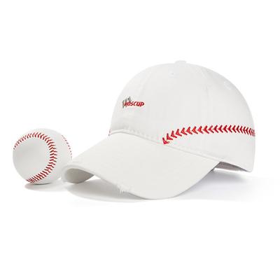 Vintage Karomuster Streifen Stickerei Welpe Baseballkappe Damen Softtop Vertieft Großer Kopfumfang Hip Hop Kappe Herren Tide