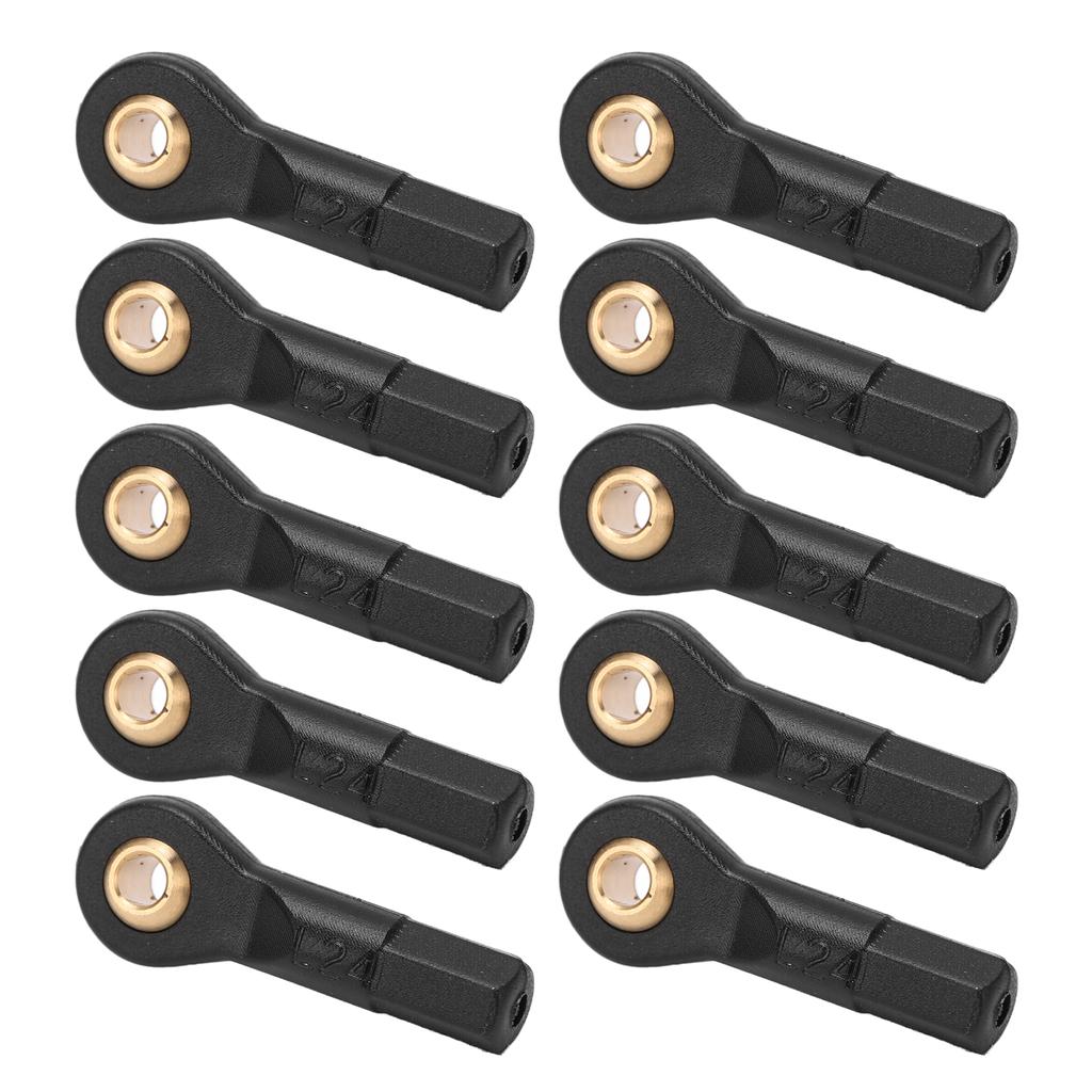 10pcs RC Tie Rod End Plastic Material Black 2.5mm Aperture 23mm Height Ball Head Holder Tie Link Rod End for 1 10 RC Car