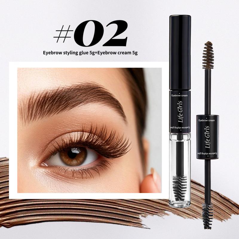 Life Girls Double-Ended Styling Eyebrow Pencil, Eyebrow Setting Liquid + Brow Cream, Waterproof & Sweat-Proof, Smudge-Proof & Long-Lasting
