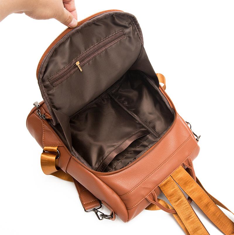 Rivet Backpack Fashionable Women's Anti-theft Schoolbag Multi-purpose Versatile One-shoulder Backpack Soft Leather Women's Bag