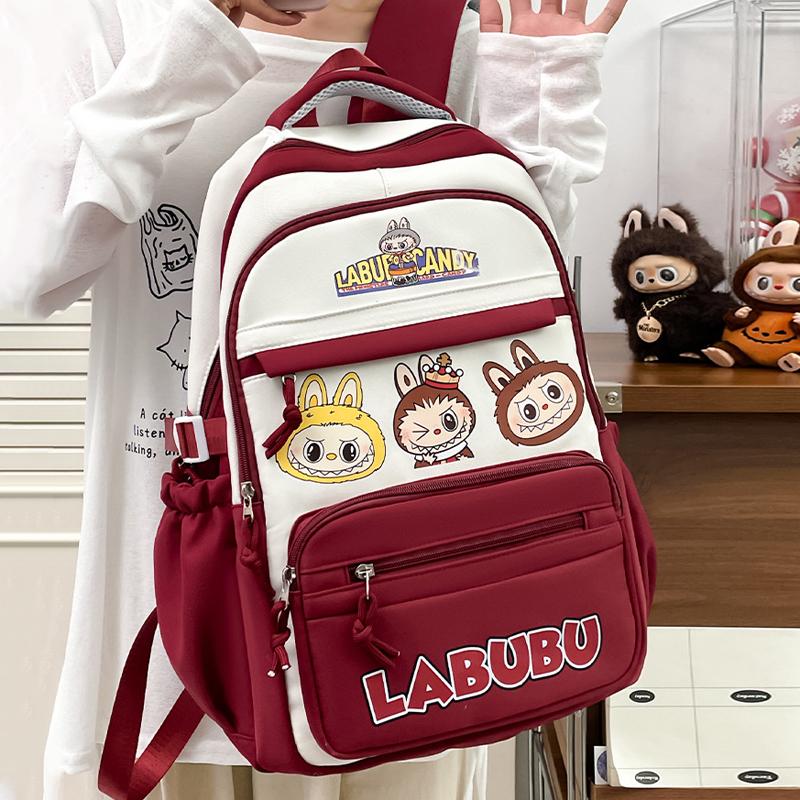 LABUBU Rucksack Schultasche Rucksack Kindertasche LABUBU Grundschulrucksack Mädchen Junge Schulrucksack 6 Farben