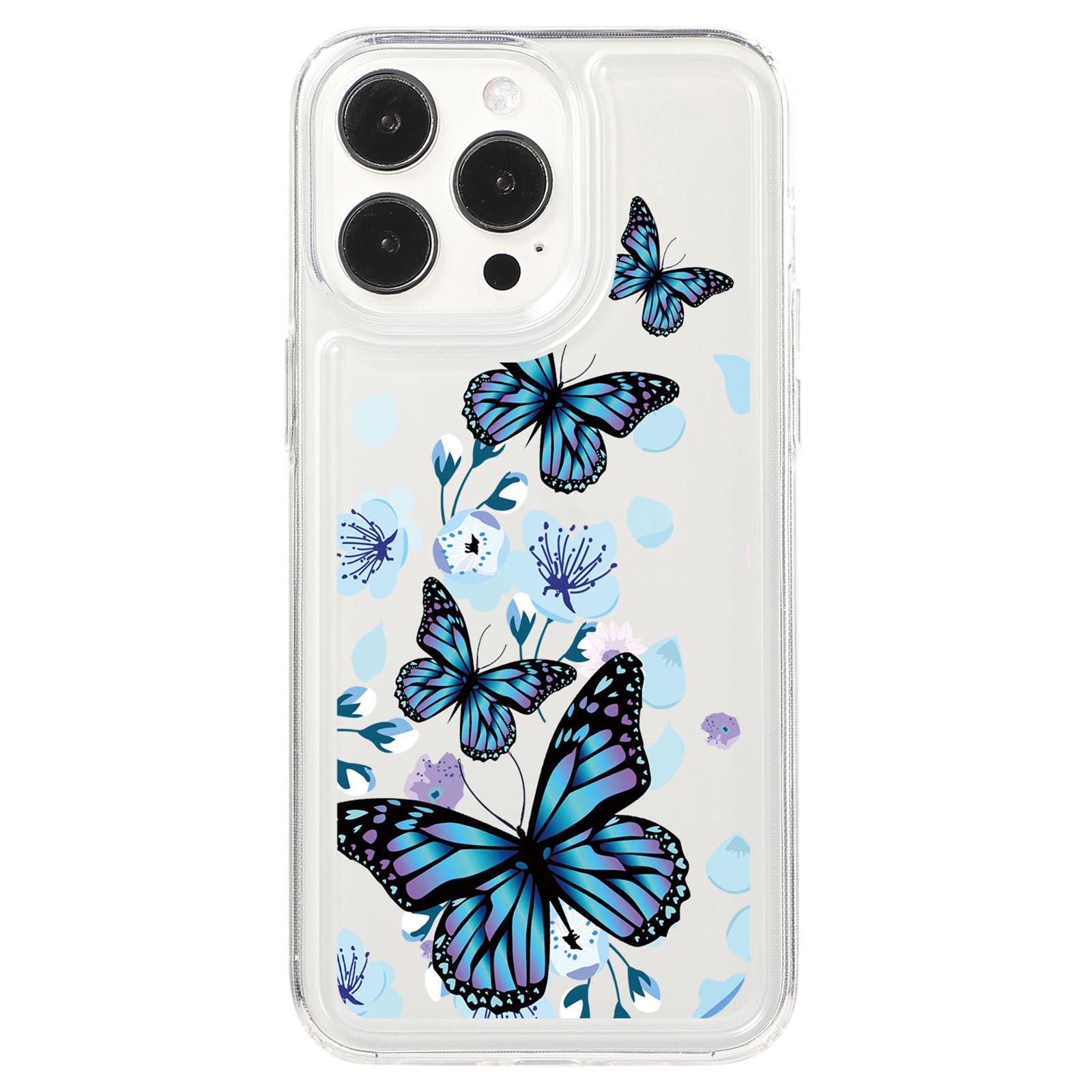 

For iPhone 15 Pro Case Anti-drop Airbag Butterfly Pattern Printing TPU Phone Cover Style C