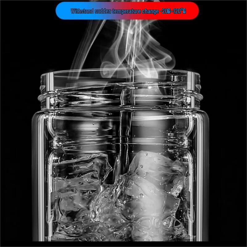 Qianxing Double-Layer Glass Tea Infuser Bottle