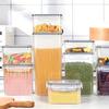 Food Storage Containers 6Pcs-1Set PP Plastic Airtight Grain Storage Box Kitchen Organizer Pantry Dry Food Rice Flour